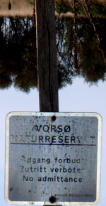 Skilt Adgang Forbudt på Vorsø!